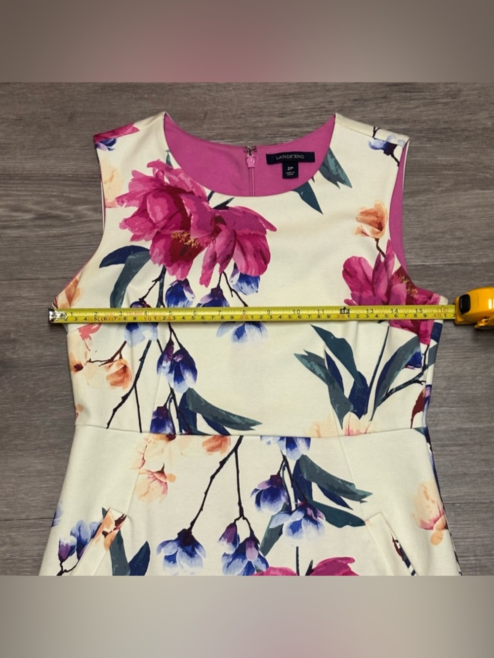Lands' End Floral Sheath Dress with Pockets | Size 2P - Picture 6 of 13